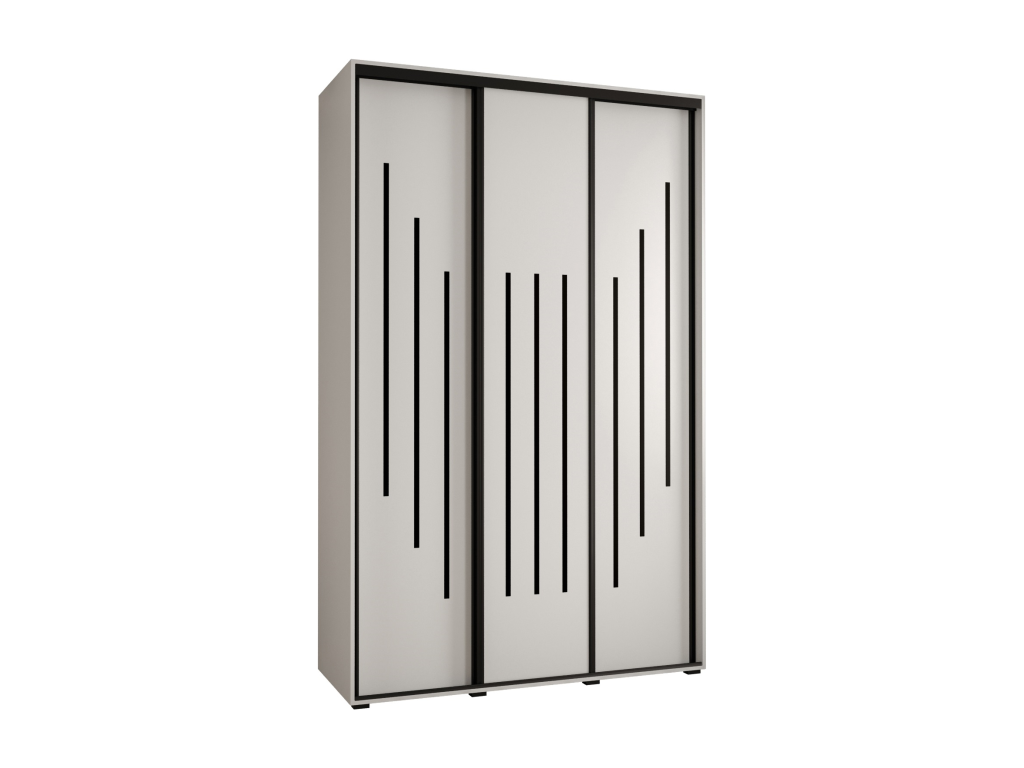 ARMARIO Nestleare 8 DE PUERTAS CORREDERAS 235 - 2/150/60 3 puertas Blanco/Blanco/Negro