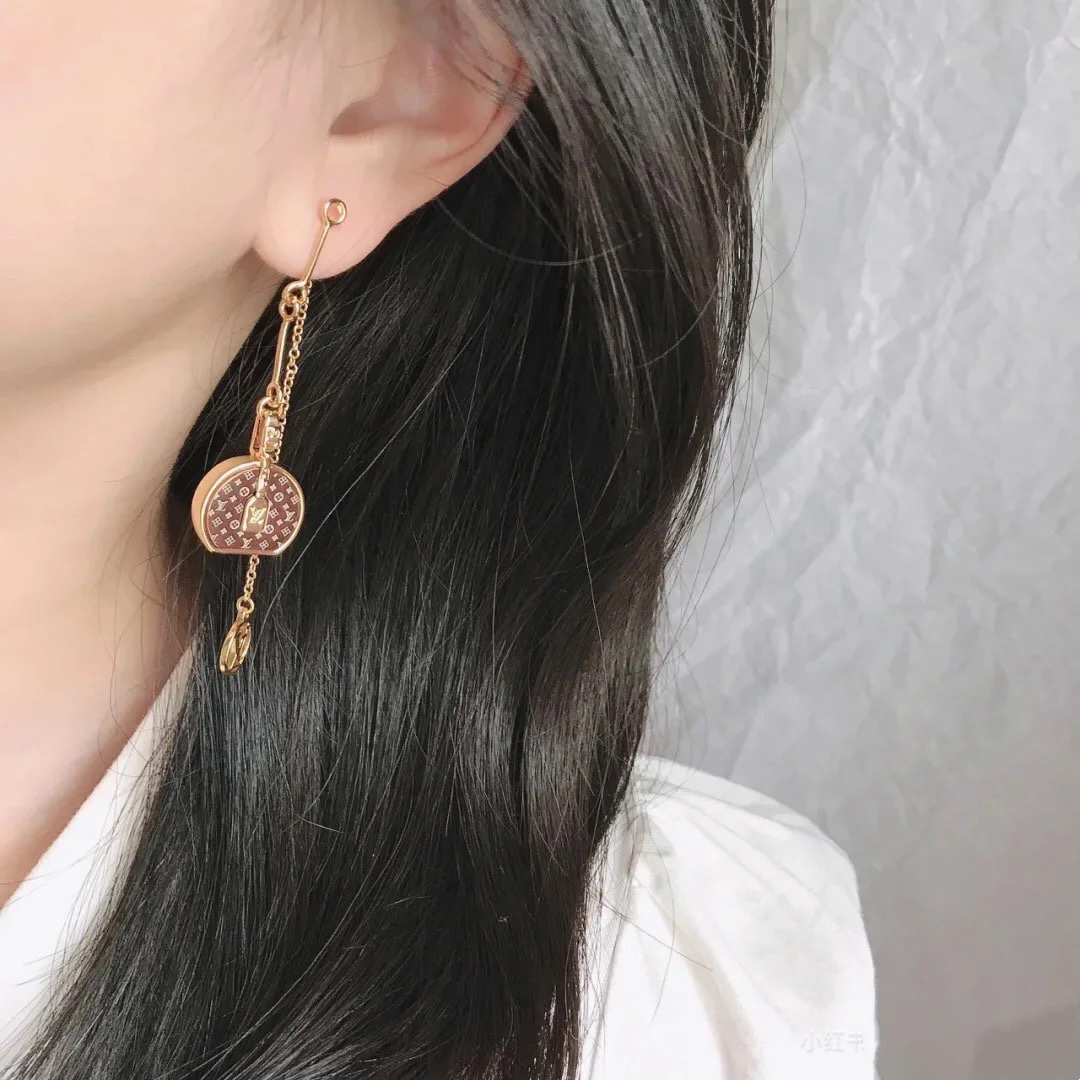 Louis Vuitton Asymmetric Lock and Handbag Tassel Earrings - Original Replica Club