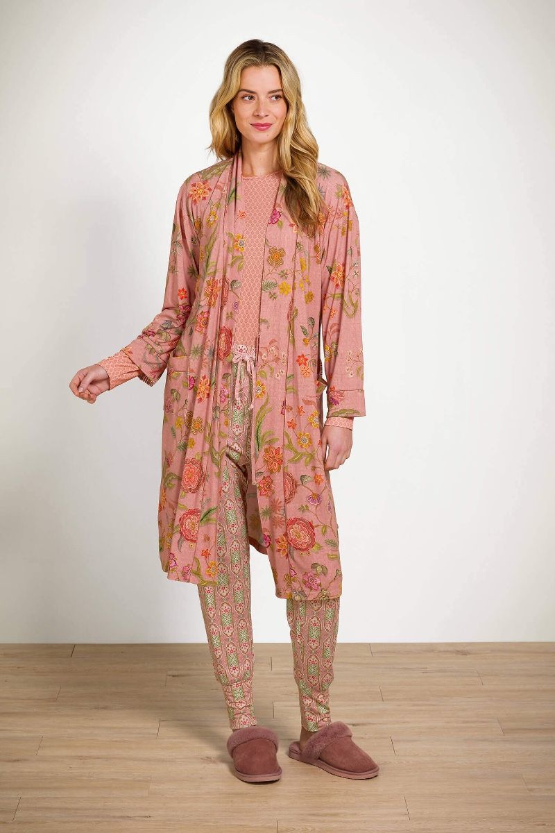 Nisha Kimono Coco Flower Coral