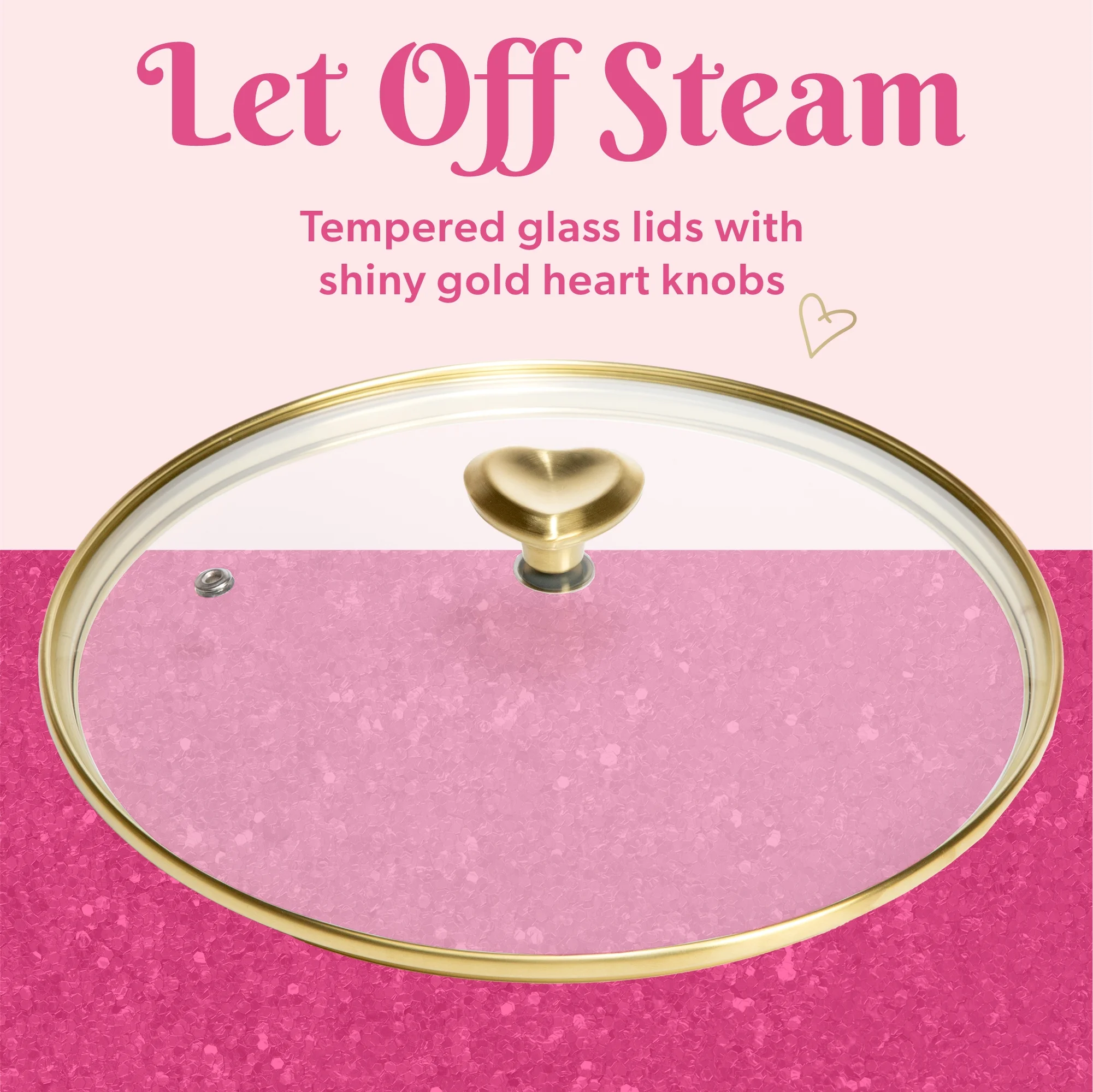 Paris Hilton 10-Piece Ceramic Nonstick Cast Aluminum Cookware Set, Clean Ceramic? Coating, Faceted Pink Design - Image 17