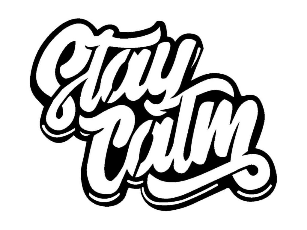 Decoración de Metal Stay Calm, Negro, 53x0,15x41 cm cm, Pratcas