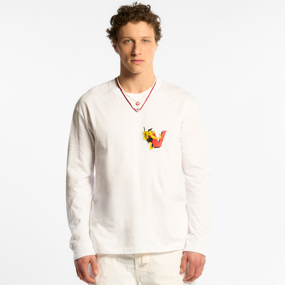 Au Vieux Campeur - T-shirt Manches Longues Grimpeur - Blanc imprimé