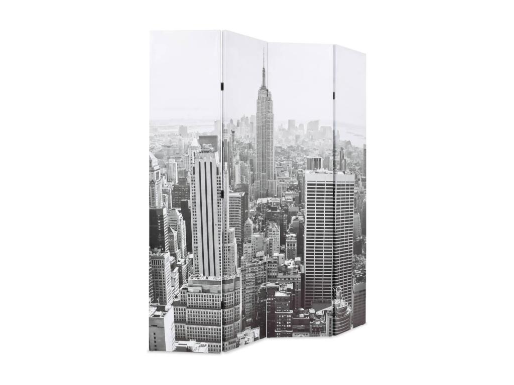 Tabique plegable 160x170 cm New York Blanco y negro