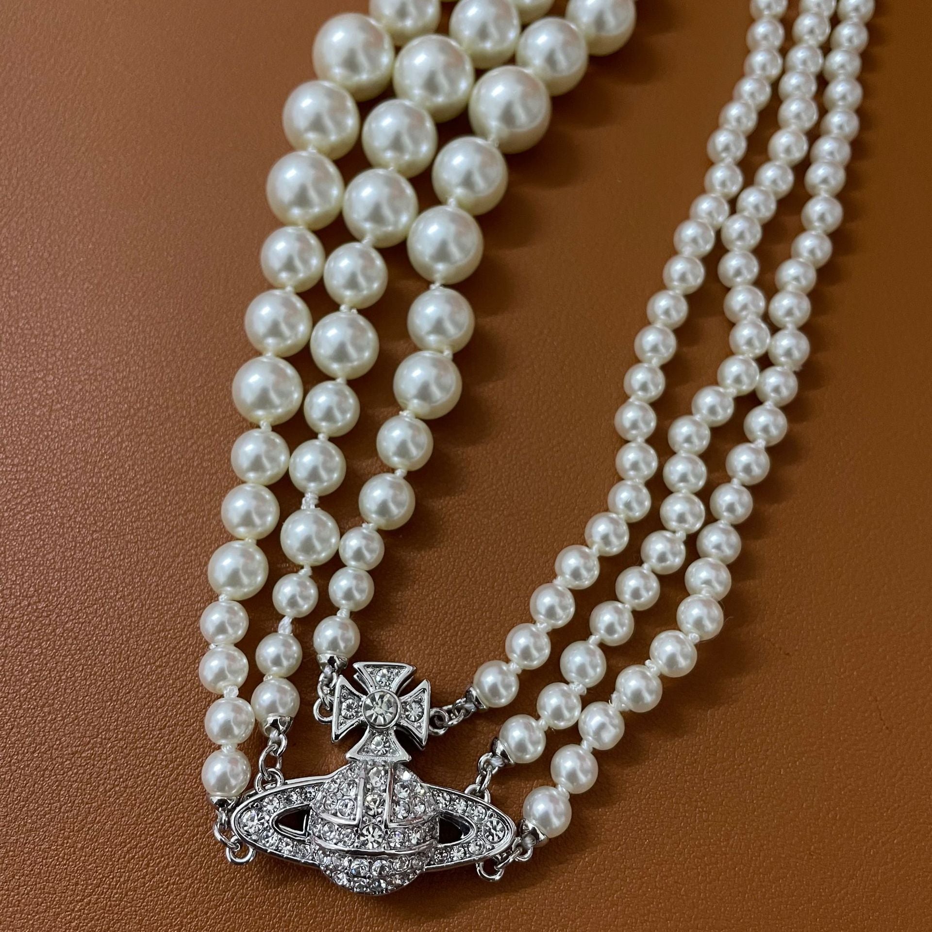 Vivienne Westwood Triple Pearl Necklace - Original Replica Club