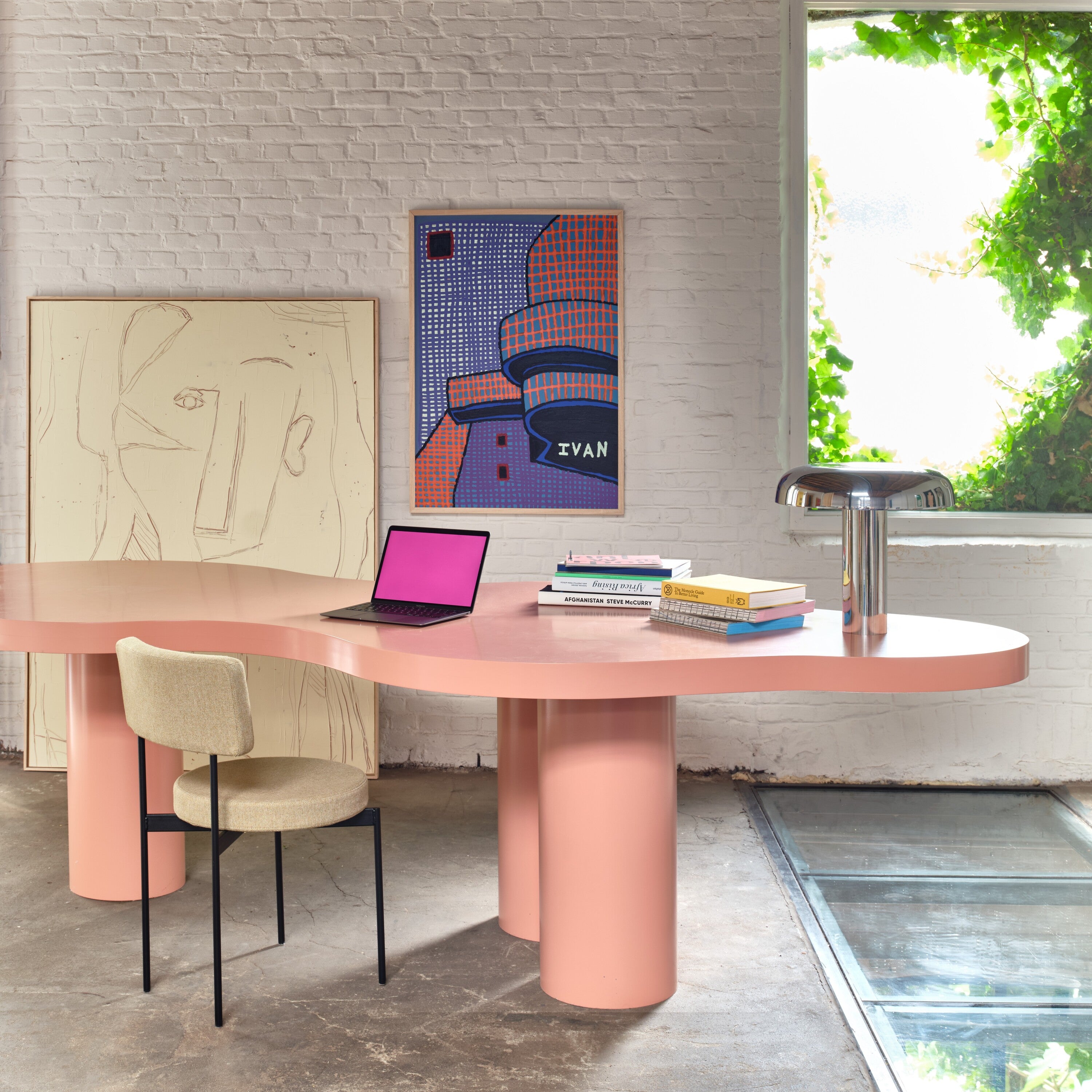 HKliving Mushroom Tafellamp H 38 cm - Chrome