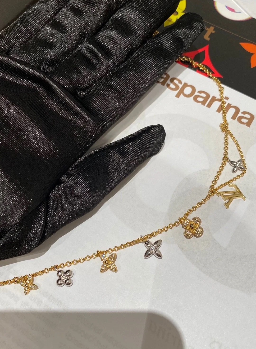 Louis Vuitton Mixed Metal Color Charms Necklace - Original Replica Club