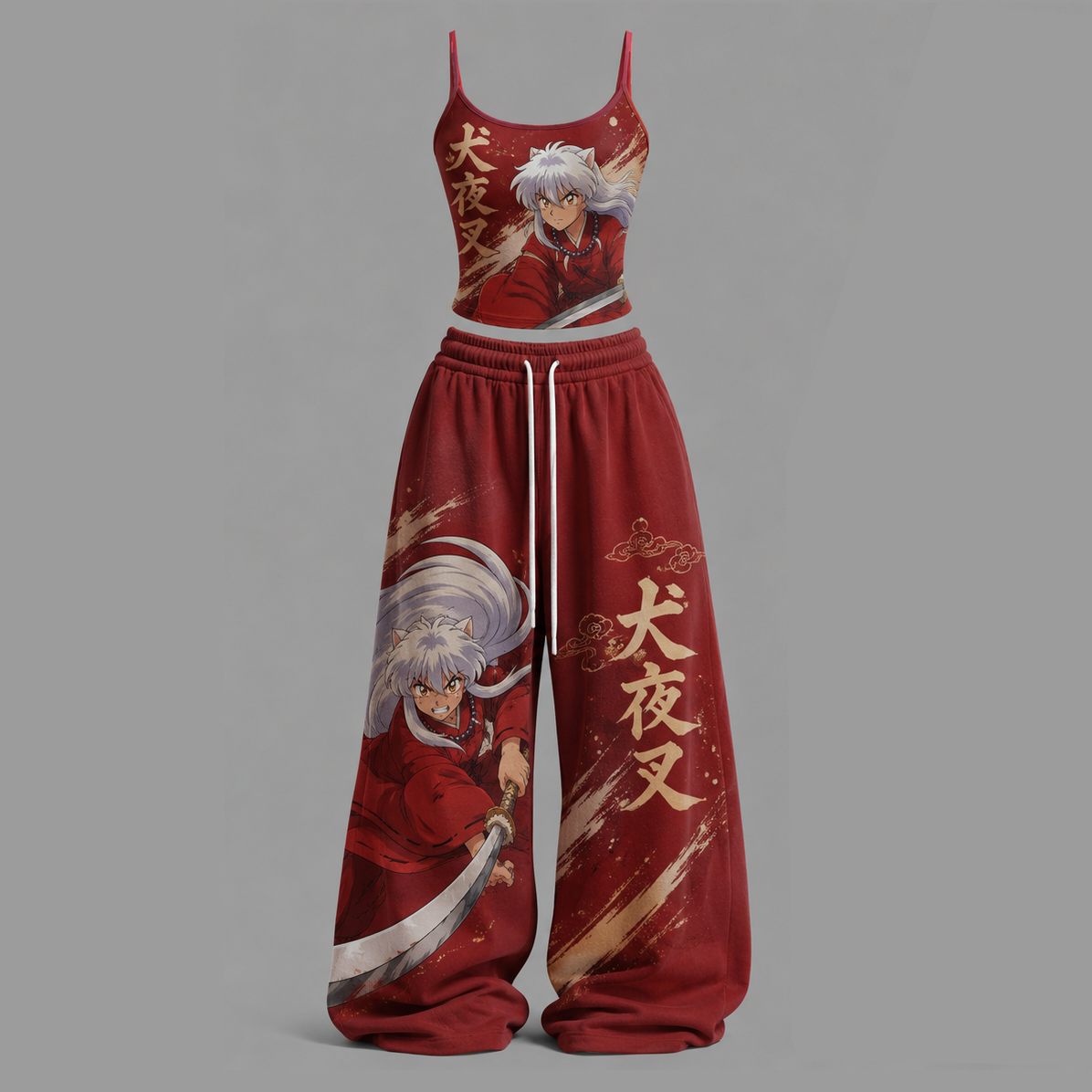 Inuyasha Top & Elasticated Trousers Two-Piece Set