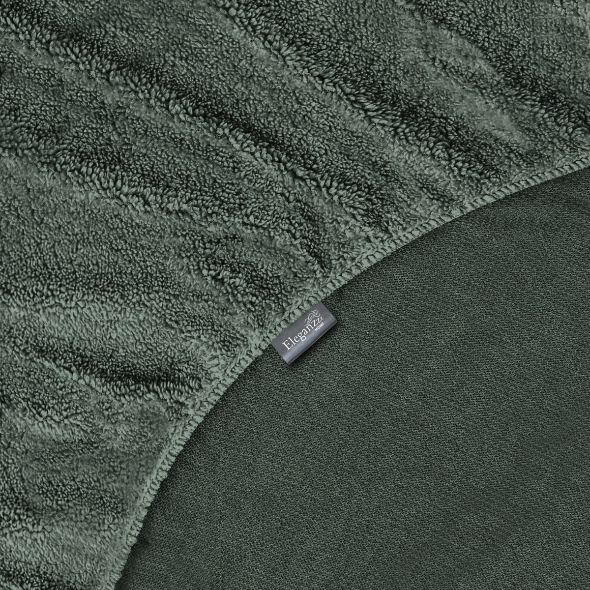 Eleganzzz Hoeslaken Teddy Pluche 35cm Hoekhoogte - bottle green