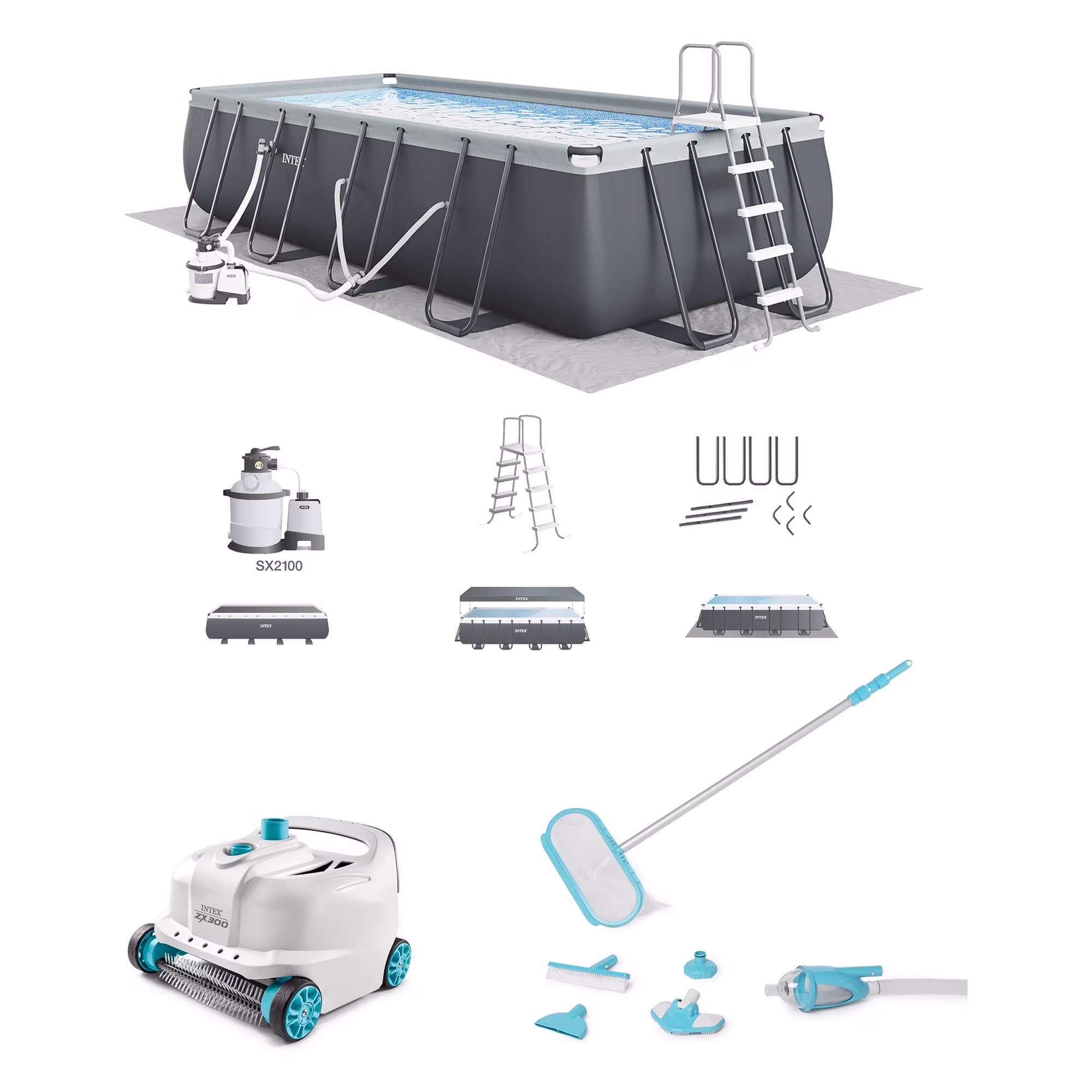 INTEX 24ft x 12ft x 52in Ultra XTR Above Ground Pool, Floats (2 Pack), & Inflatable Cooler - image 4