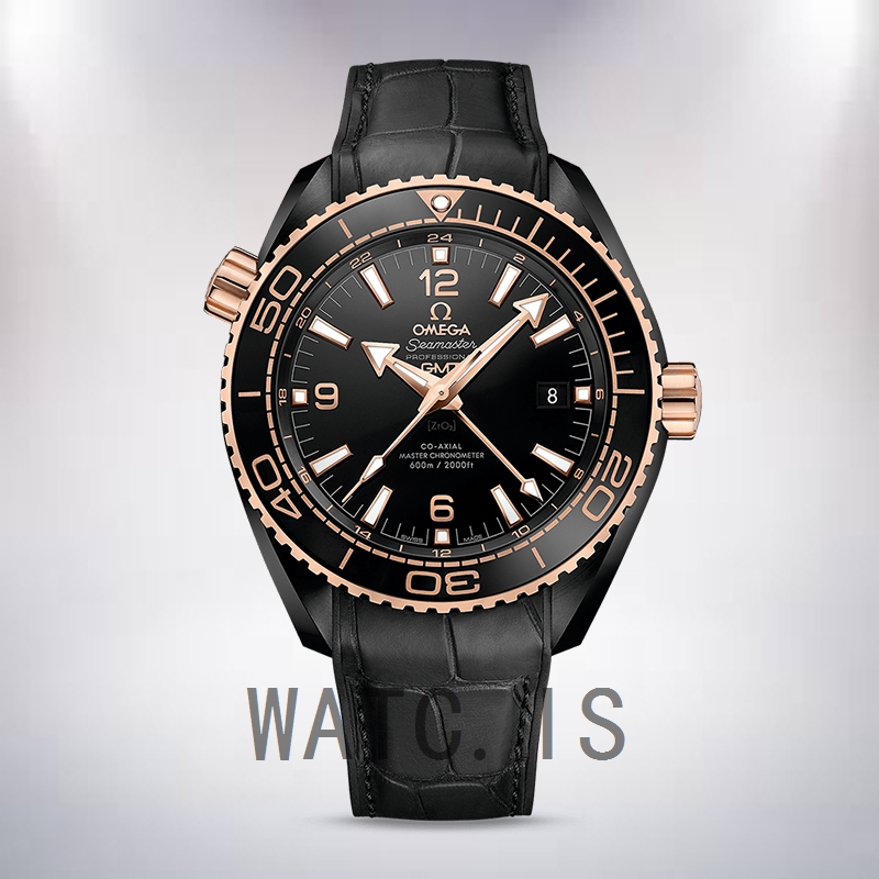 Omega Seamaster 215.63.46.22.01.001 Men 45mm Leather Strap Black Dial