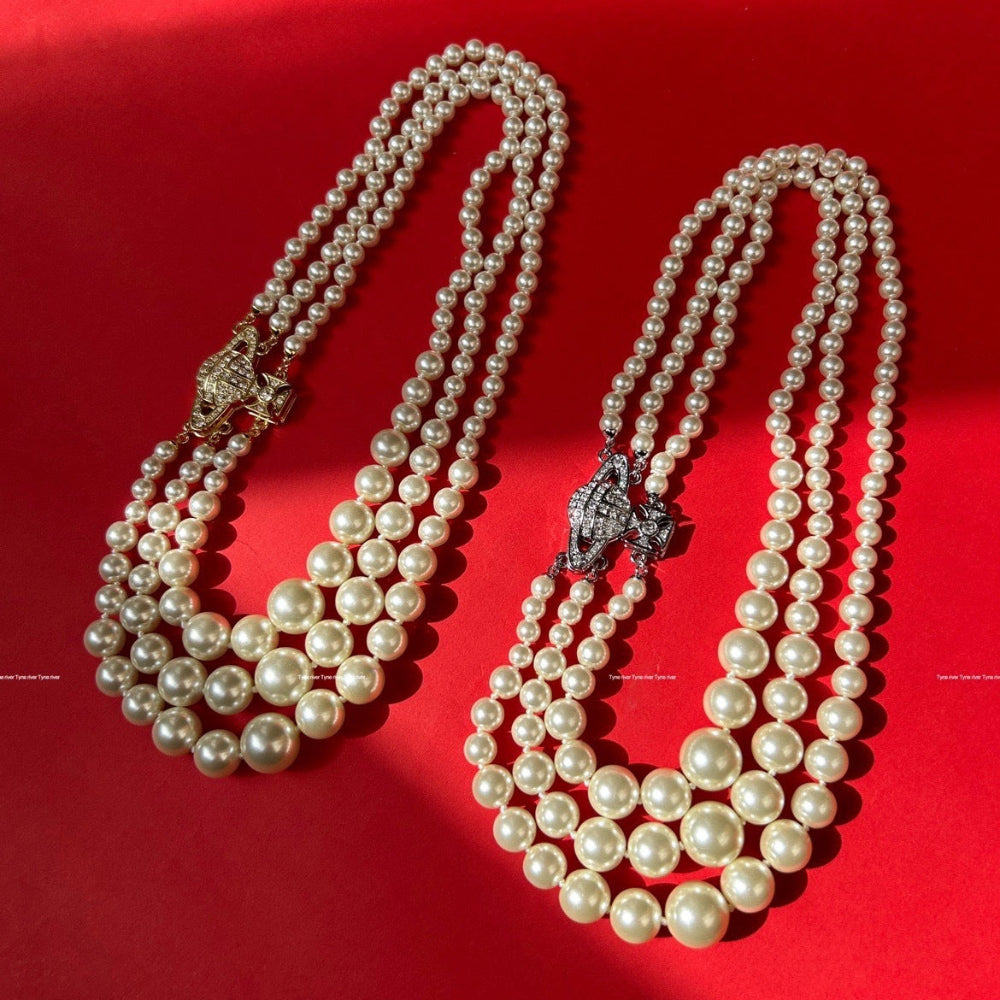 Vivienne Westwood Triple Pearl Necklace - Original Replica Club