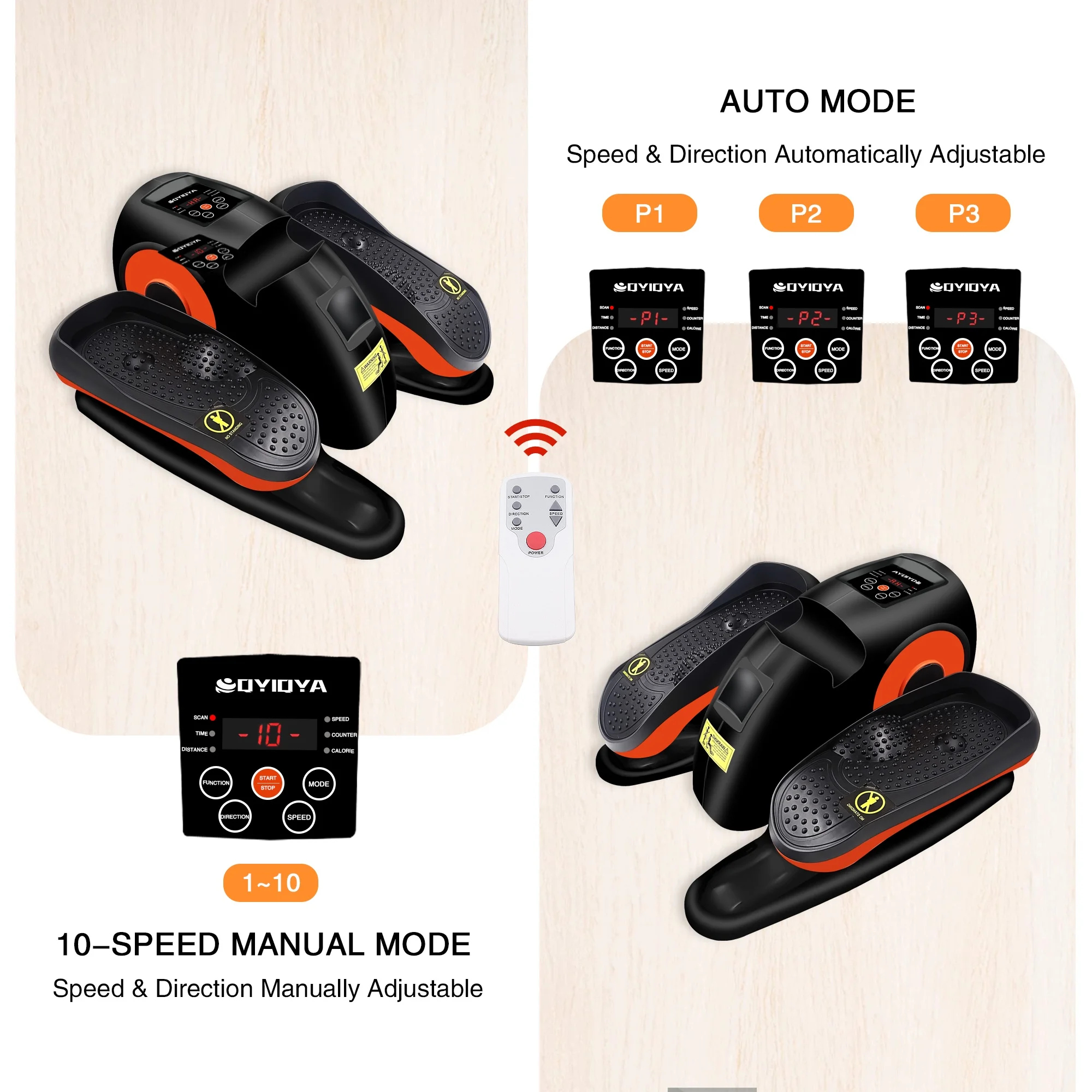 Under Desk Elliptical, 10 Adjustable Speeds Ellipse Leg Exerciser While Sitting for Seniors & Adults, Fully Assembled Leg Exercise Pro Compact Pedal Ellipse with Remote Control - Image 4