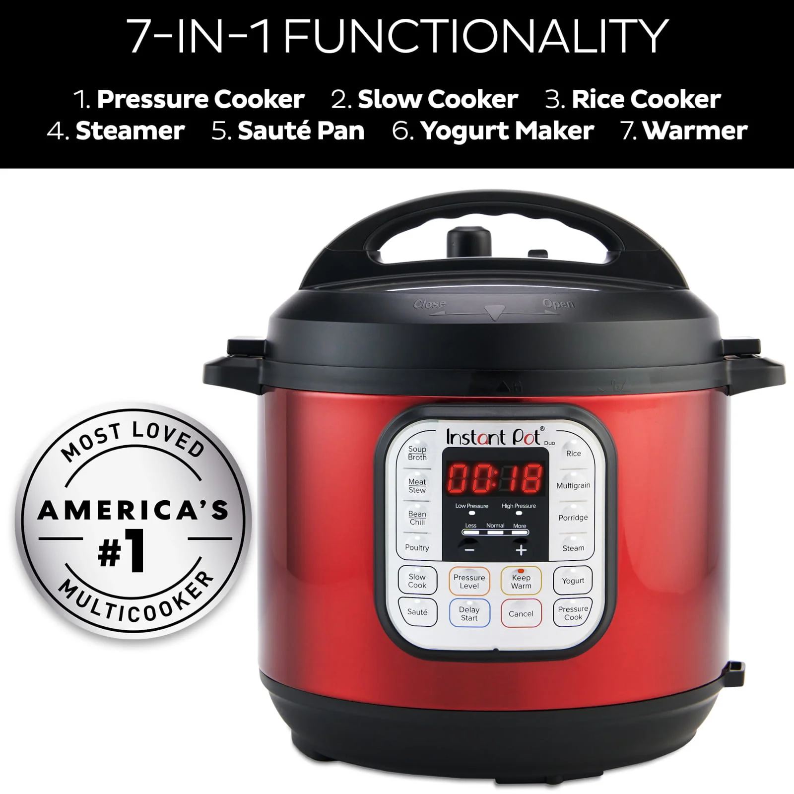 Instant Pot Duo-?6 Quart Multi-Cooker, Red Stainless Steel - Image 3