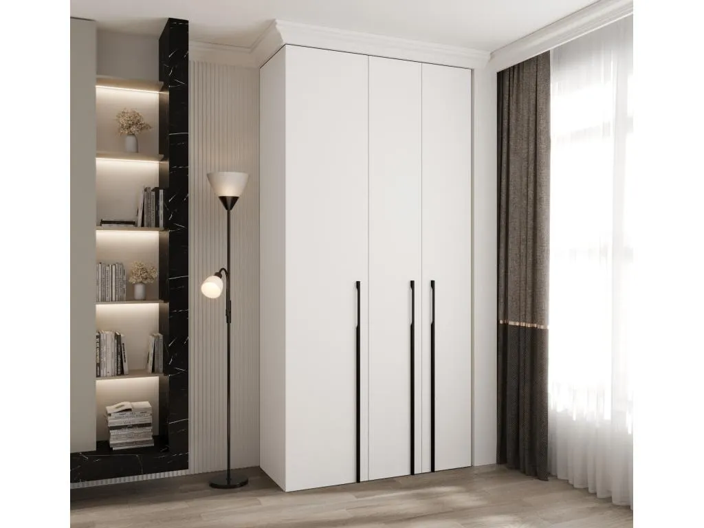Armario Andreuworldcasa 3 con puertas batientes 245.5/120/50 3 puertas (blanco/negro)
