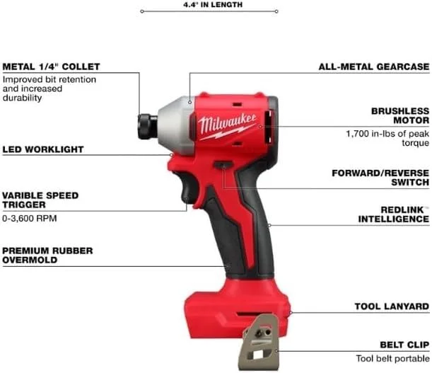 Milwaukee Tool M18™ Compact Brushless 1/4" Hex Impact Driver