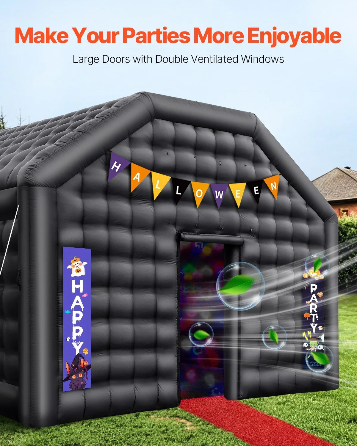 Inflatable Nightclub Tent - 12FT Tall Blow Up Party Shelter with Lights, Perfect for Festivals & Events - Image 4