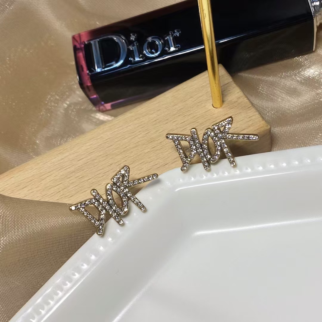 Dior Letters Stud Earrings - Original Replica Club