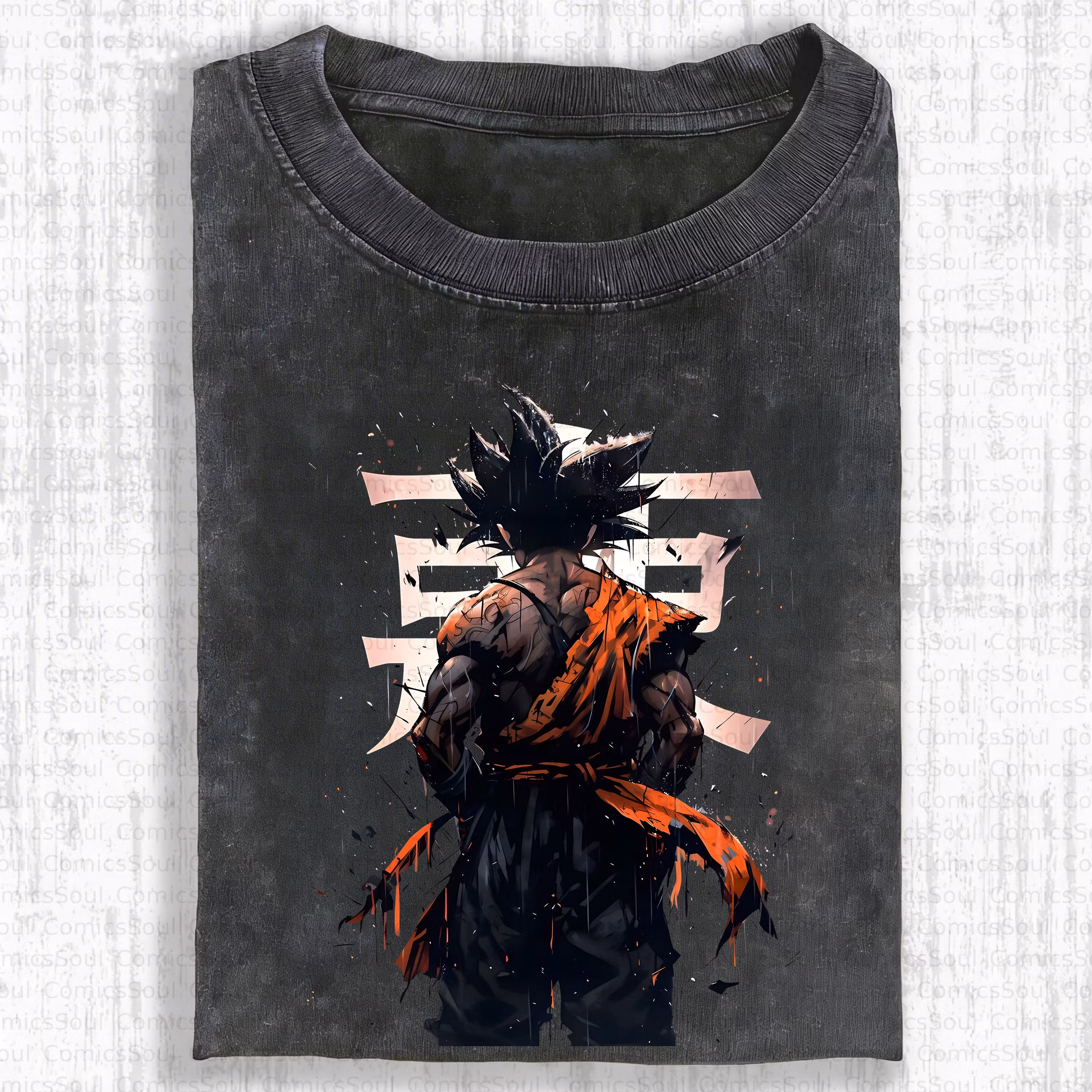 Unisex Anime Inspired Vintage Washed T-Shirt