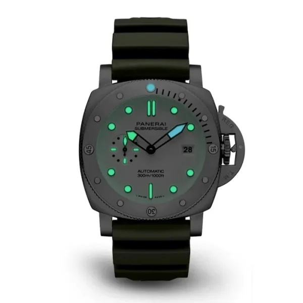 Panerai Submersible Men Automatic White Rubber Watch PAM01226