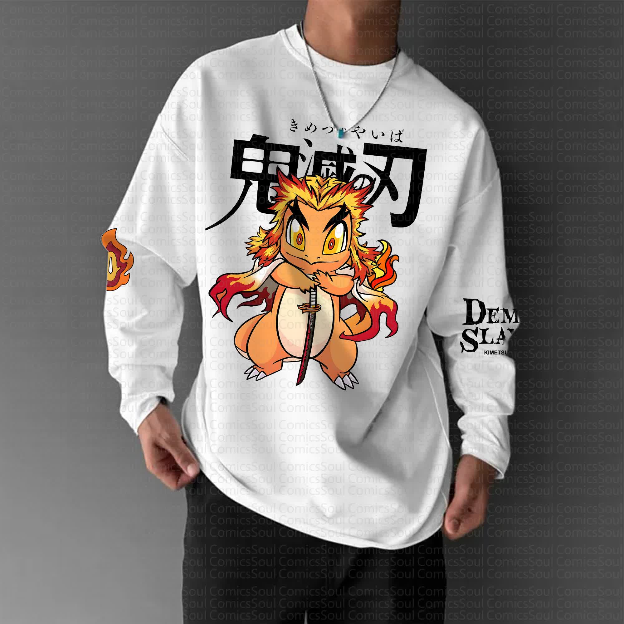 Unisex “Comicssoul X Comicssoul” Anime Graphic Streetwear Vintage Long-Sleeved T-shirt