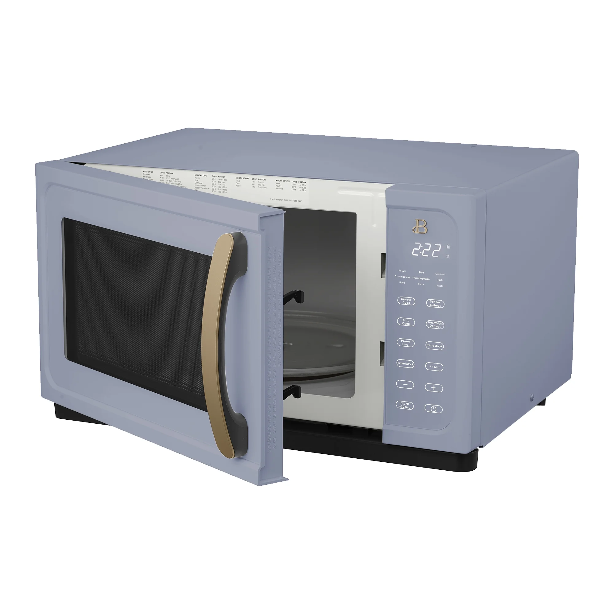 Beautiful 1.1 Cu ft 1000 Watt, Sensor Microwave Oven, White Icing by Drew Barrymore, New - Image 22