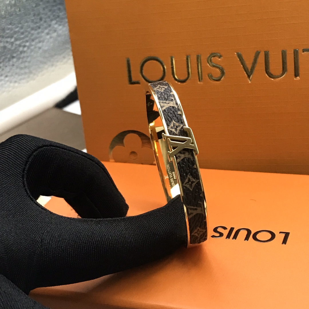 Louis Vuitton LV Monogram Leather Bangle Couple Bracelet - Original Replica Club