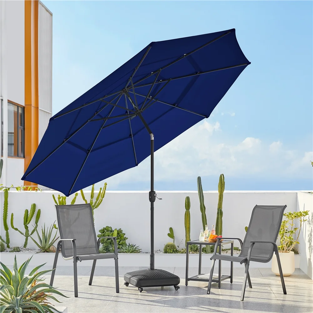 Renwick 10 Ft Outdoor Patio Parasol with Color-Changing LED Strip, Tan - Image 15