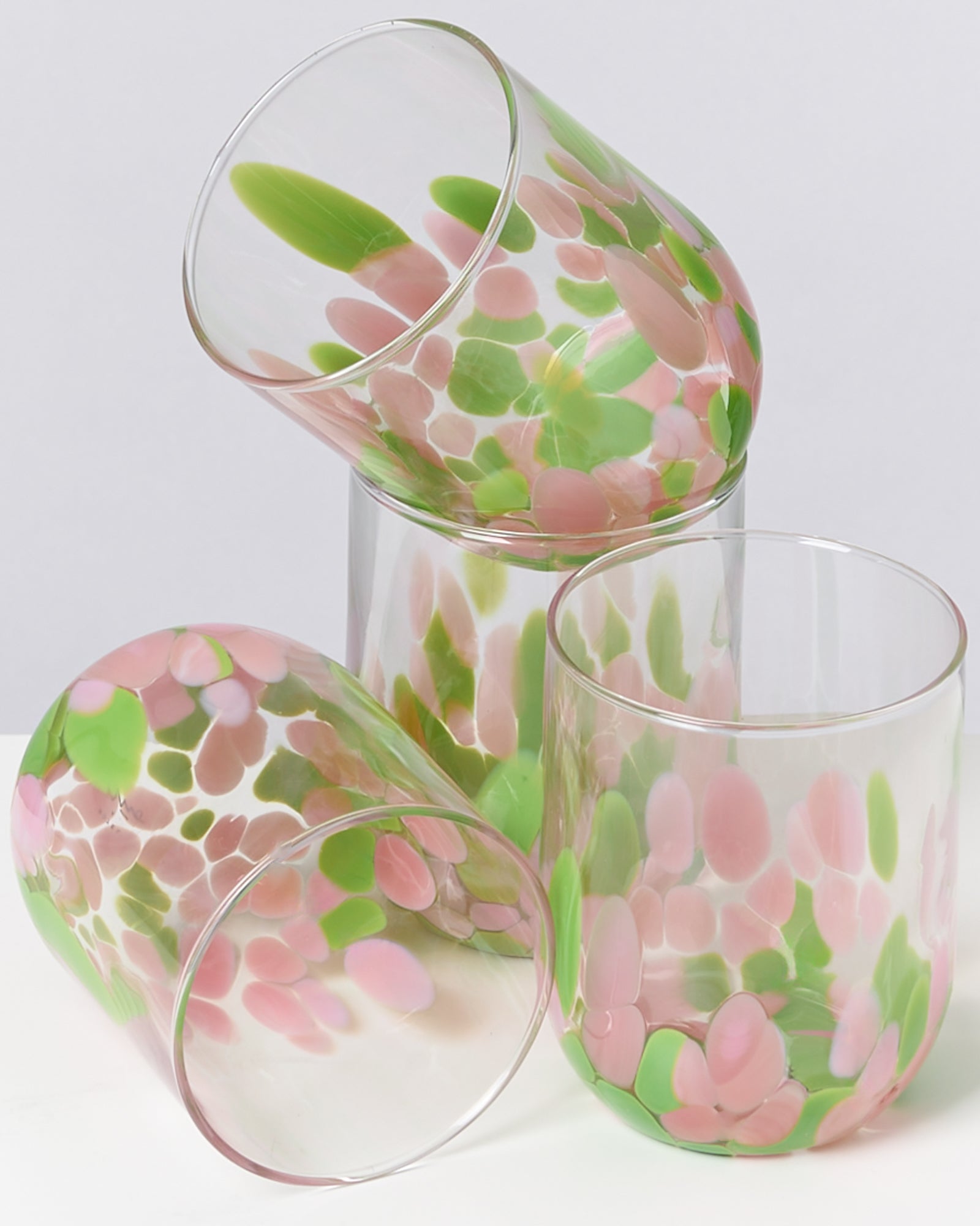 Alegria Glas groß rosa grün