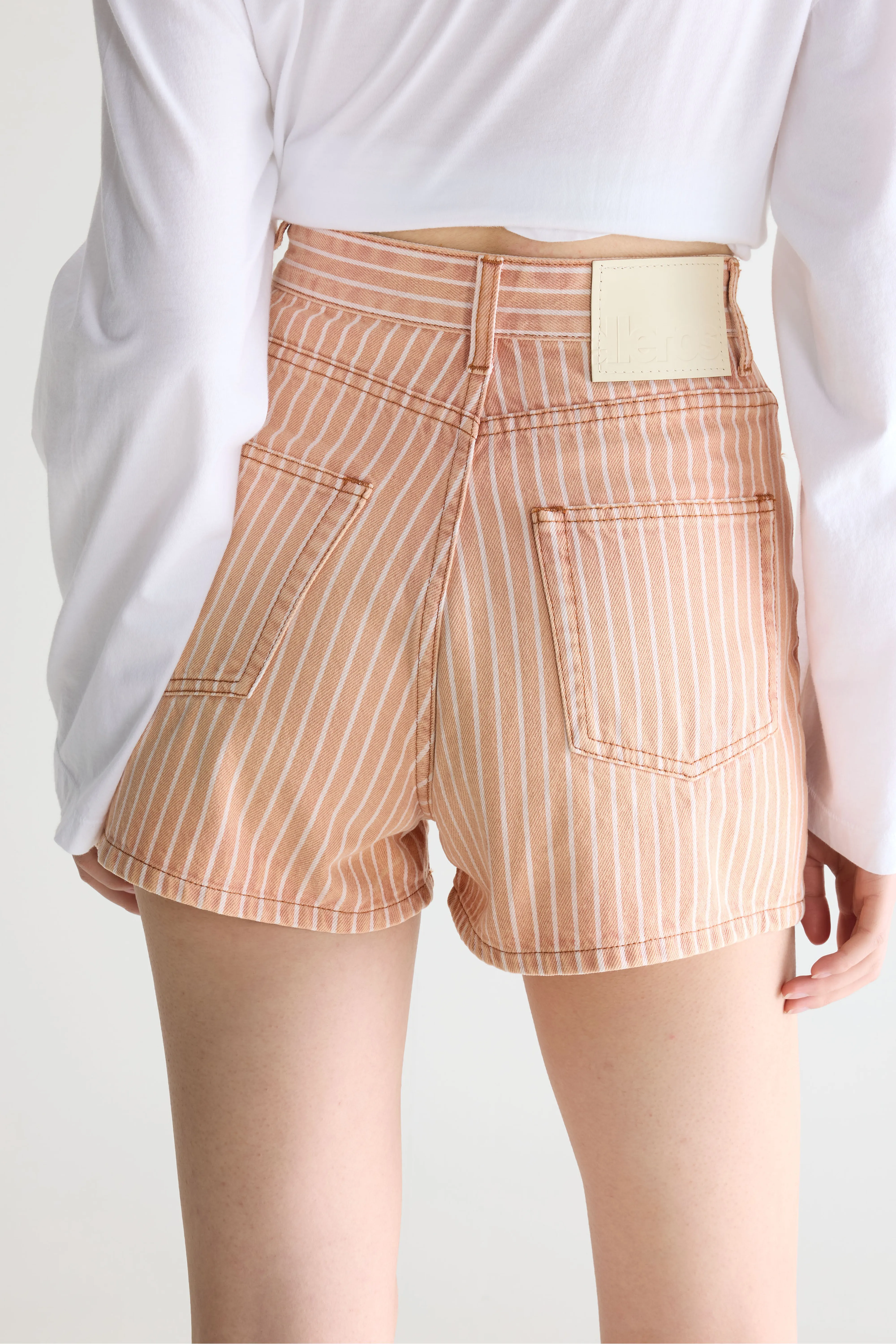 Bellerose Party wide denim shorts (261 / W / STRIPE E)
