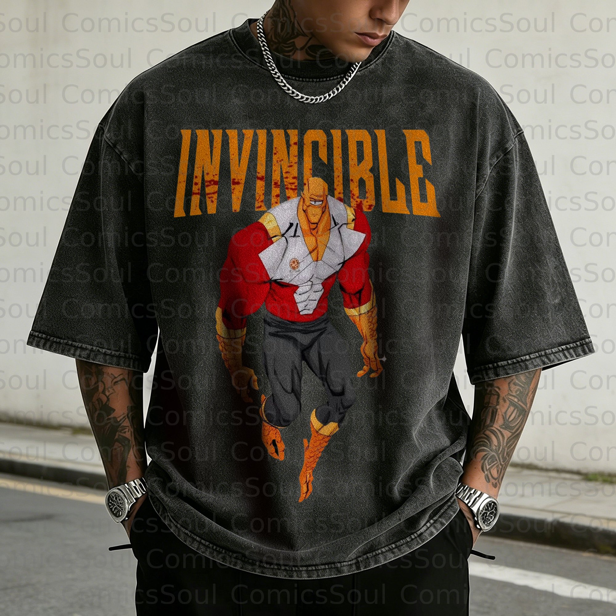 Unisex Anime Inspired Vintage Washed T-Shirt