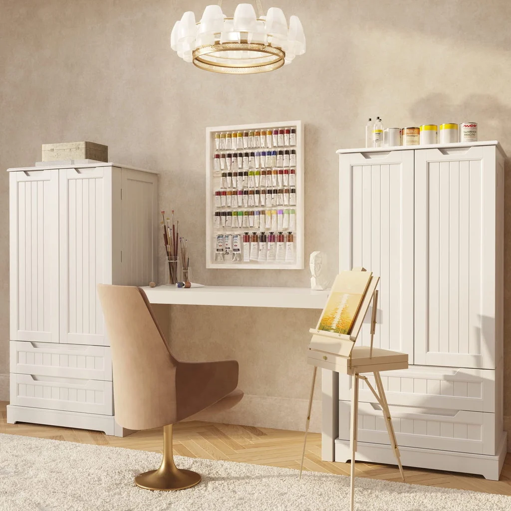 Aiho 47" Kitchen Pantry Storage Cabinet for Kitchen Dining Room - White - Image 5