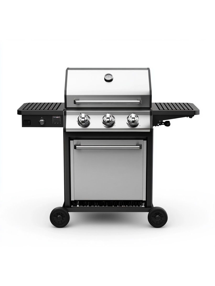 Barbacoa gas exterior plata acero inoxidable jardín terraza 126.5x54x109 cm