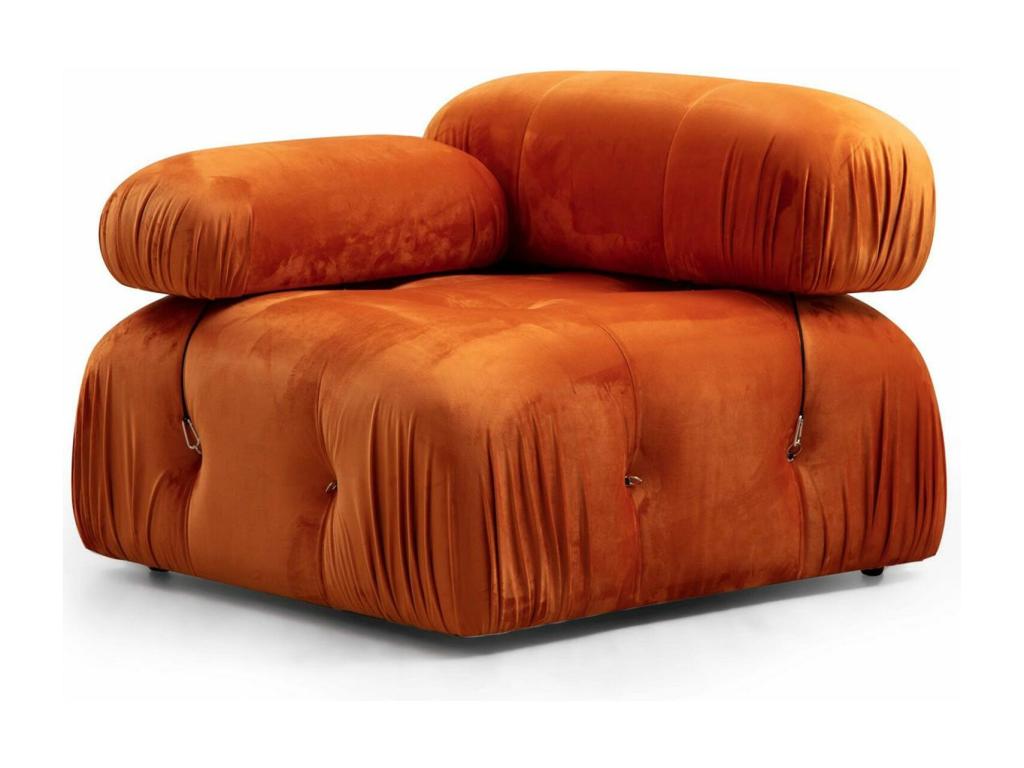 Sillón modular Homelyvo A107 - Rojo - 75x95x95cm - Tapiz - Patas Plástico