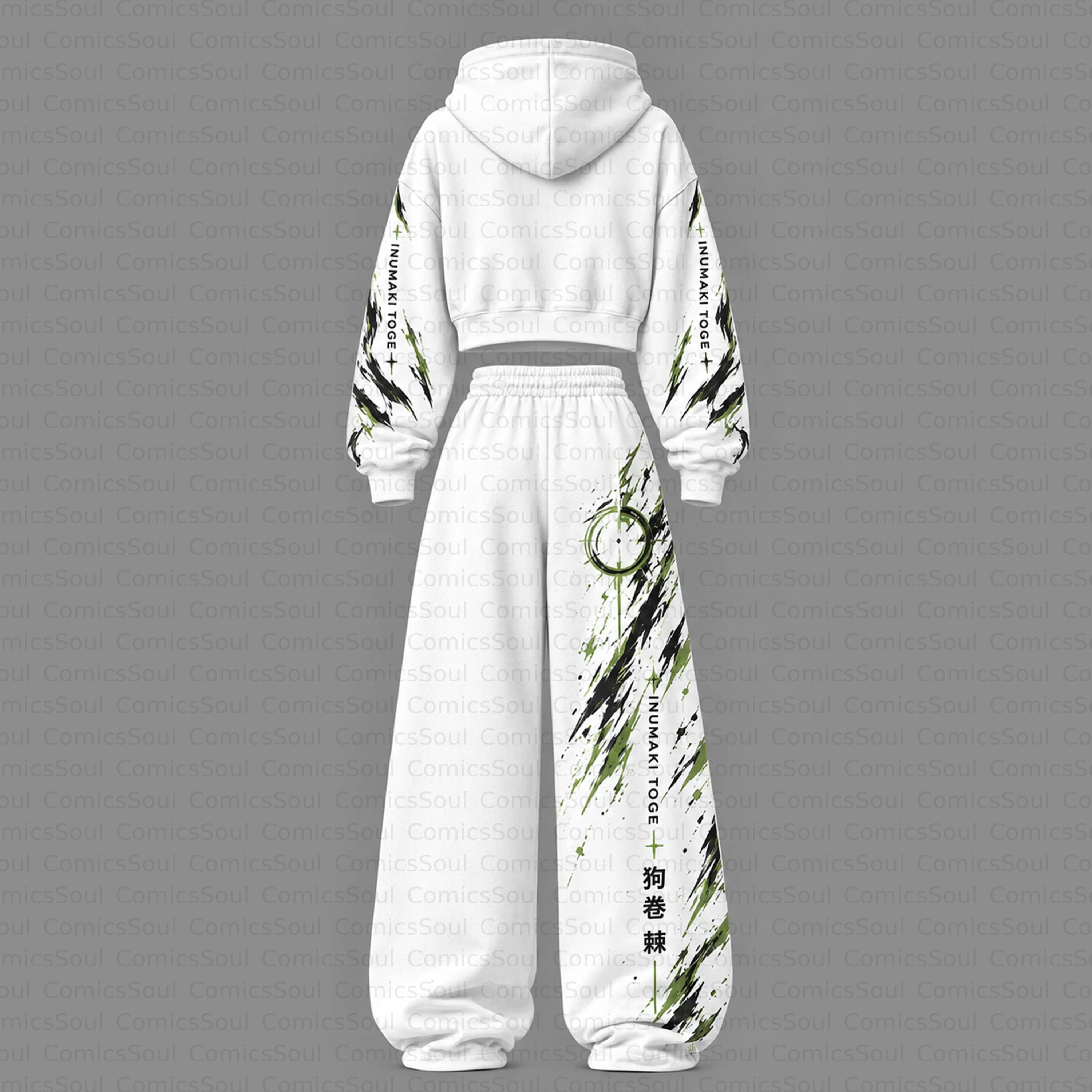 Jujutsu Kaisen Cropped Long Sleeve Hoodie & High Waist Jogger Pants Two Piece TeeThreads Sustain the Scene with Custom Apparel