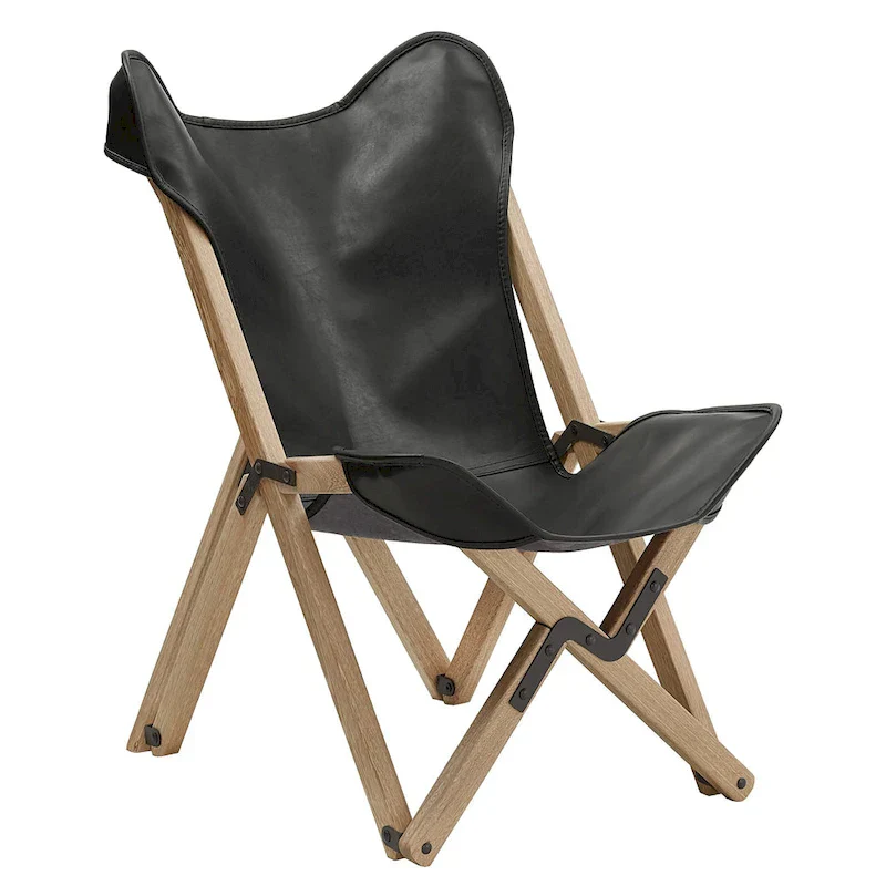 Cantu Authentic Top Grain Leather Tripolina Sling Chair by iNSPIRE Q Modern