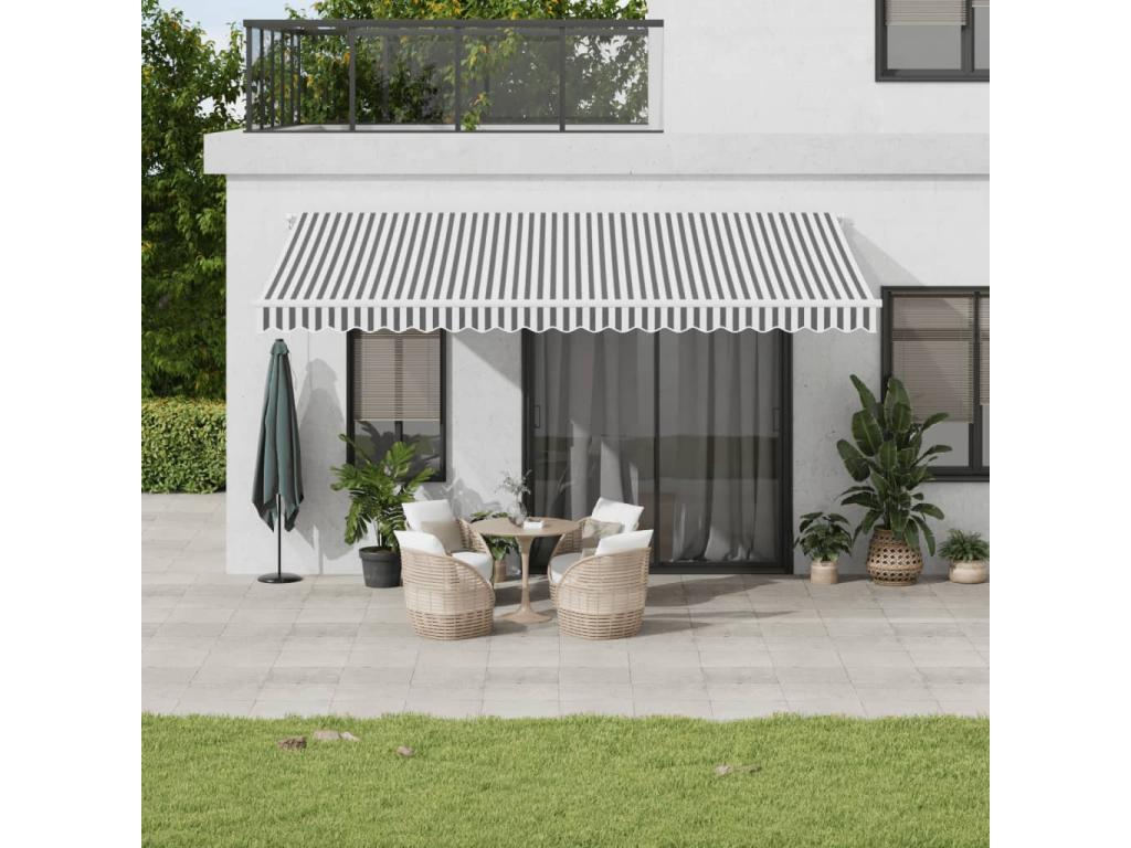 Toldo retráctil automático luz LED antracita Laocacasas 500x350 cm