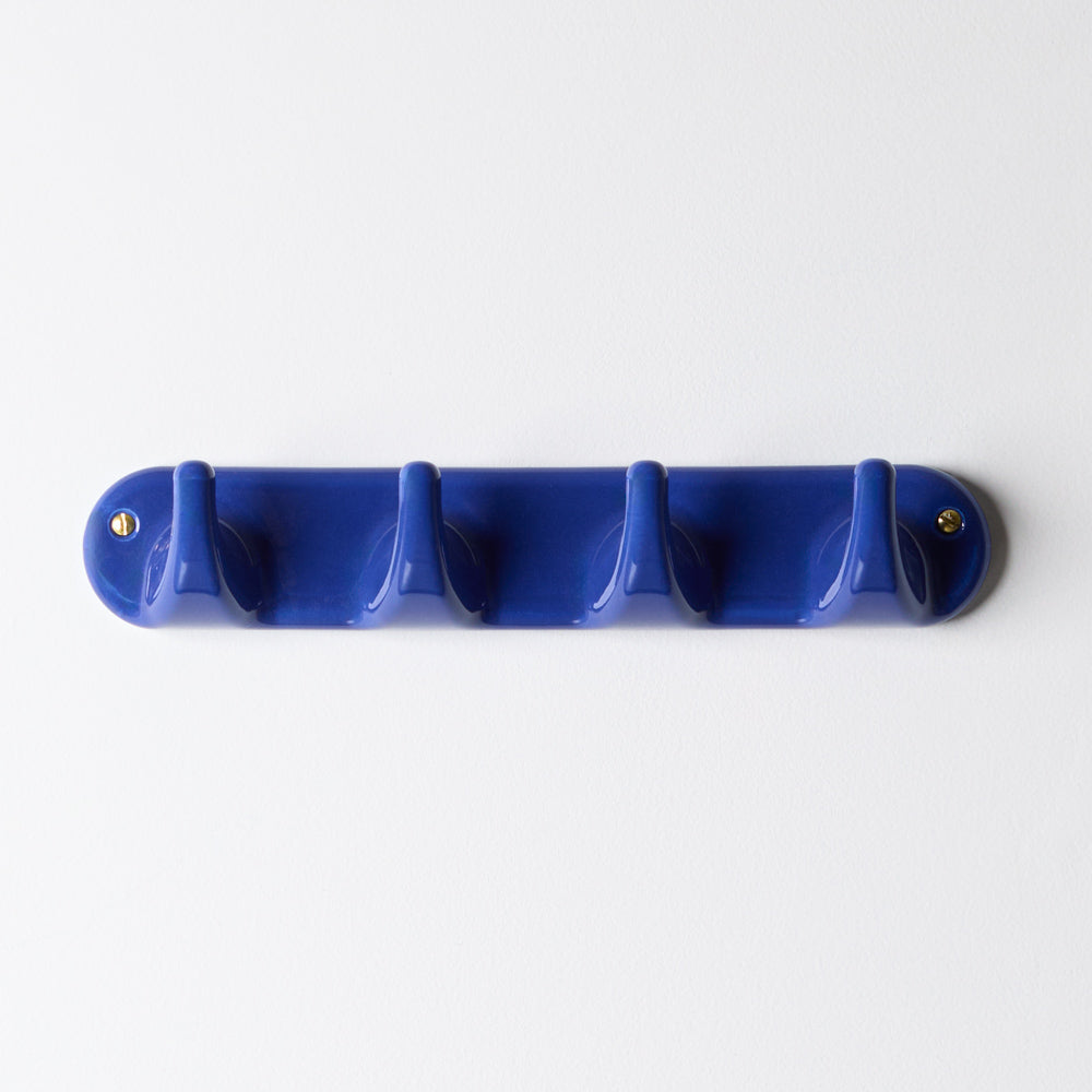 Patere 4 crochets en porcelaine - Bleu