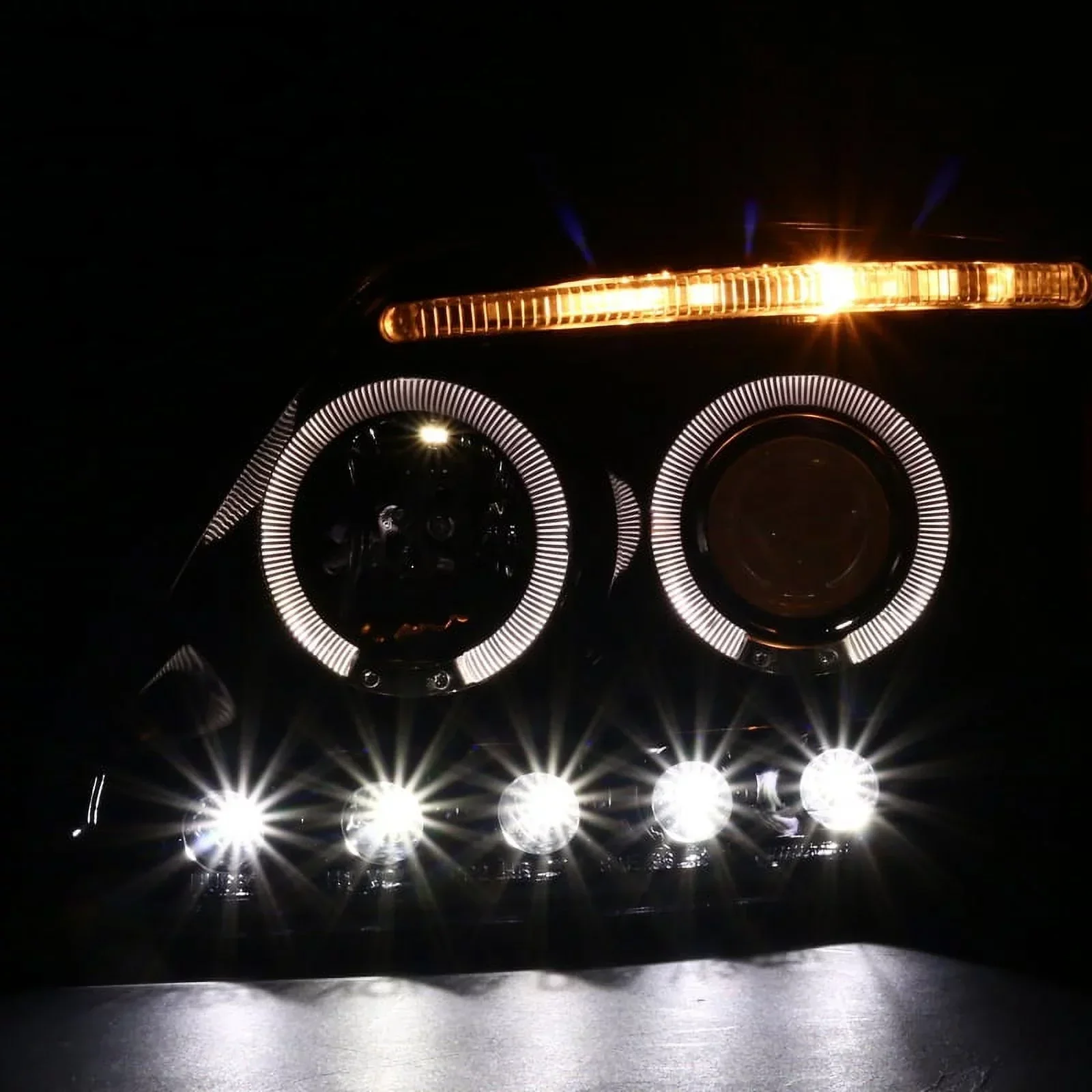 Spec-D Tuning Black LED Strip Projector Headlights With 6-LED Fog Lamps - Ford F150 Flareside 1997-2003, 04 Heritage - Image 3 Spec-D Tuning Black LED Strip Projector Headlights With 6-LED Fog Lamps - Ford F150 Flareside 1997-2003, 04 Heritage - Image 3