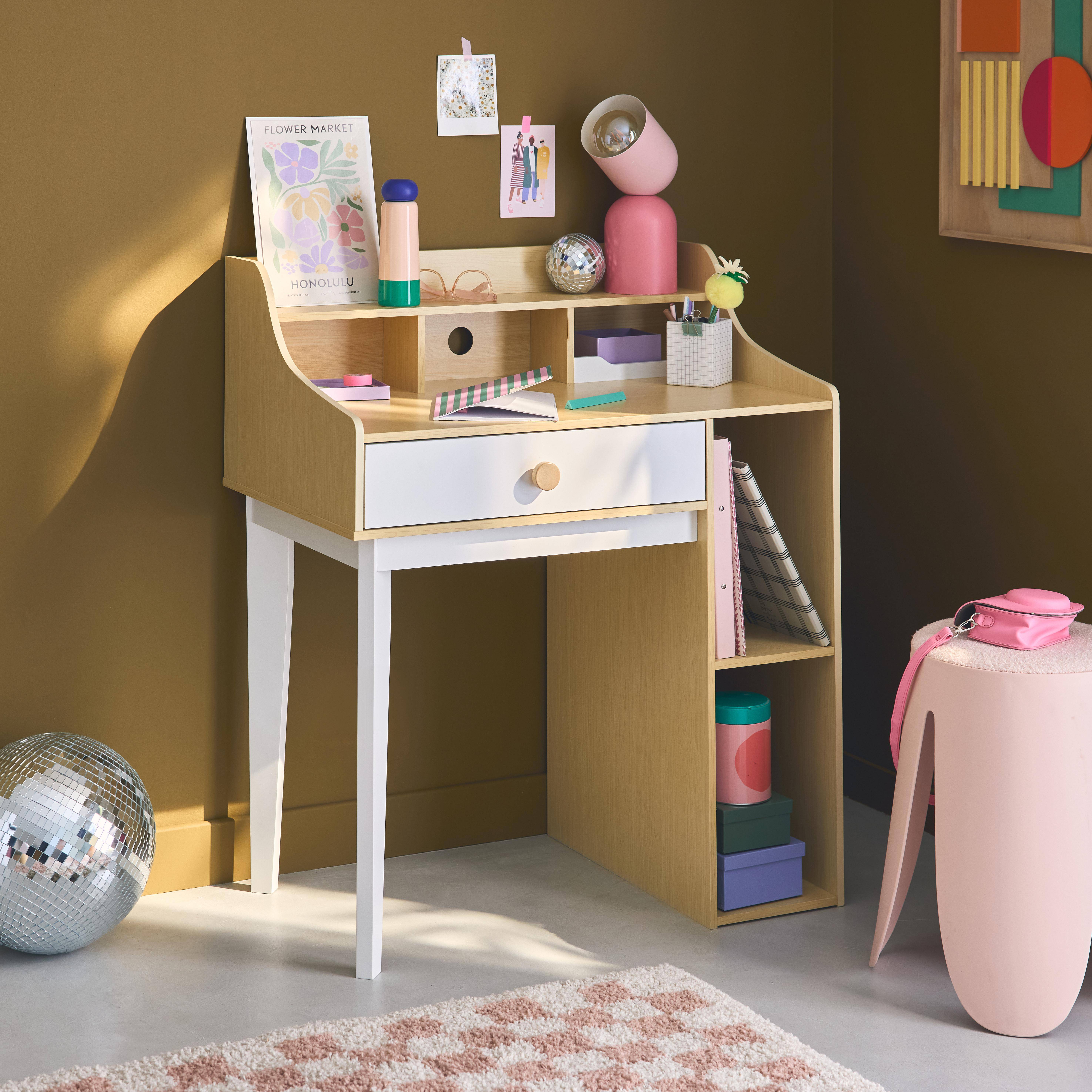 Edgar - Escritorio infantil con cajón y estantes