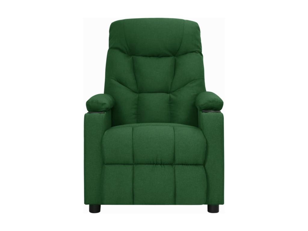 Luzssnh - Sillón de masaje de tela verde oscuro