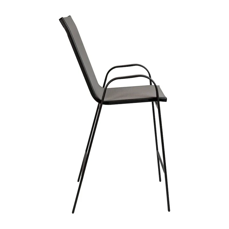 Set of 4 Outdoor Barstools with Flexible Comfort Material - Patio Seating