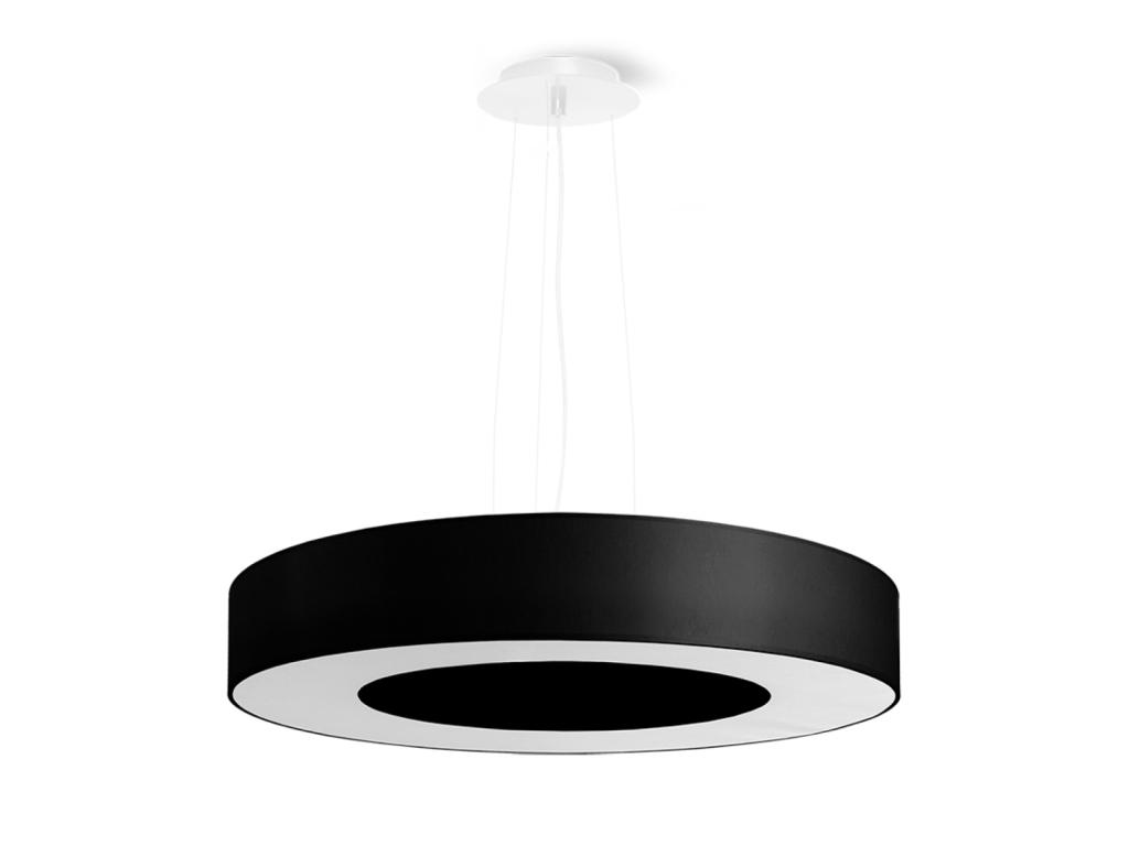 Candelabros Saturno minimalista de tela/PVC/acero - 5 fuentes luminosas - L.50 x A.102 cm - negro