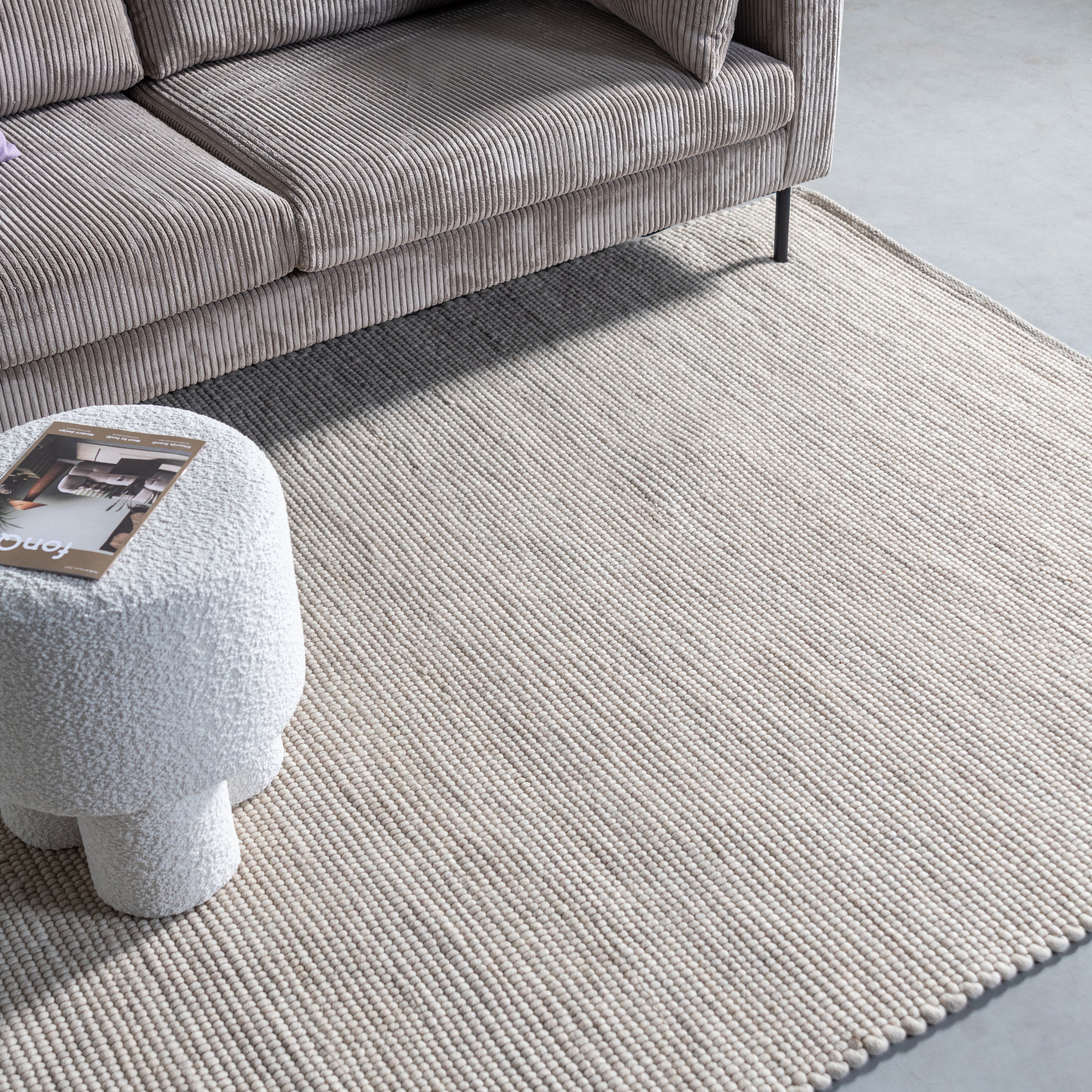 by fonQ Dots Wollen Vloerkleed 160 x 230 cm - Beige