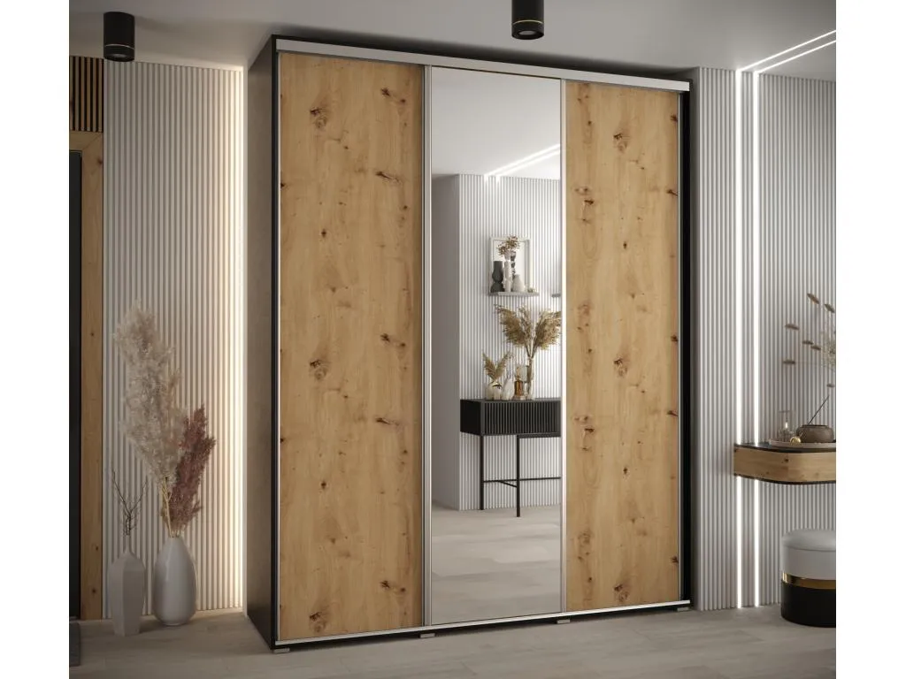 ARMARIO Patriciabaezcasa 3 DE PUERTAS CORREDERAS 235.2/200/45 3 puertas (Negro/Artisan/Plata)
