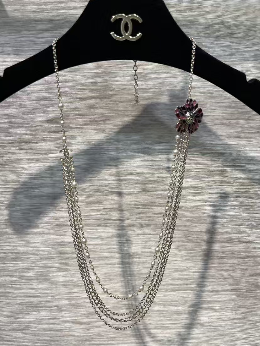 Chanel Flower Multiple Layers Sweater Necklace - Original Replica Club