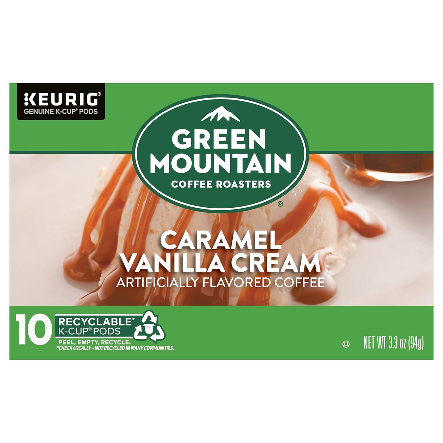 Green Mountain Coffee Roasters Caramel Vanilla Cream Keurig K-Cup Coffee. 10 ct