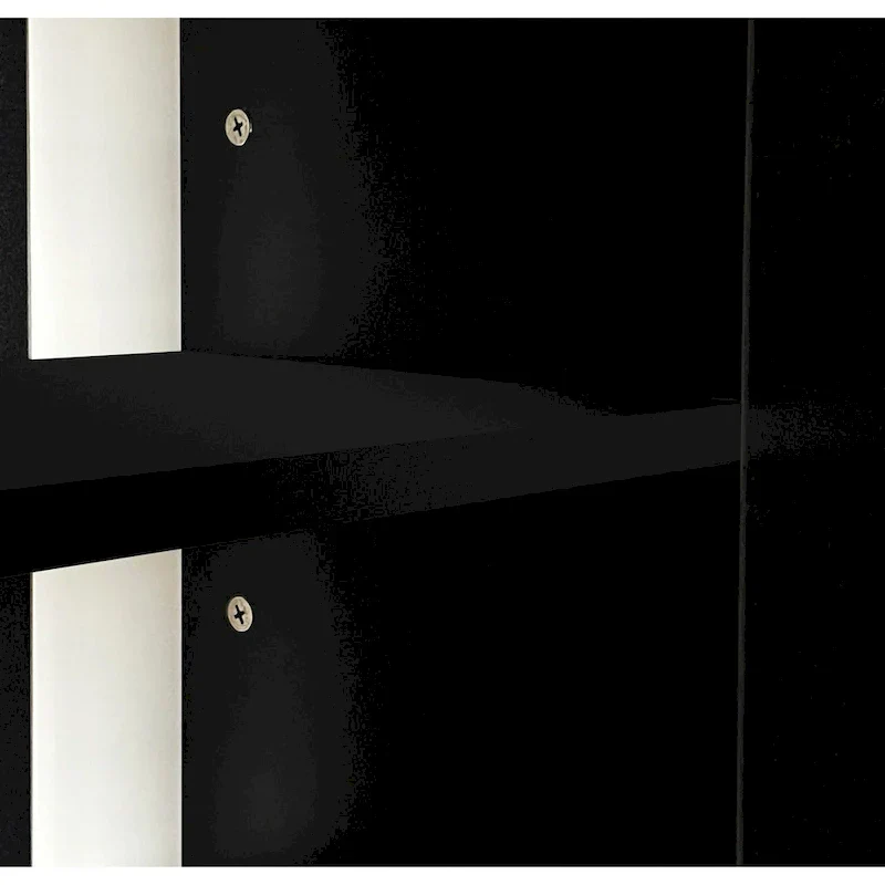 Contemporary Black 68.1" TV Stand with Fireplace and 2 Spacious Cabinets for TVs Up to 78"
