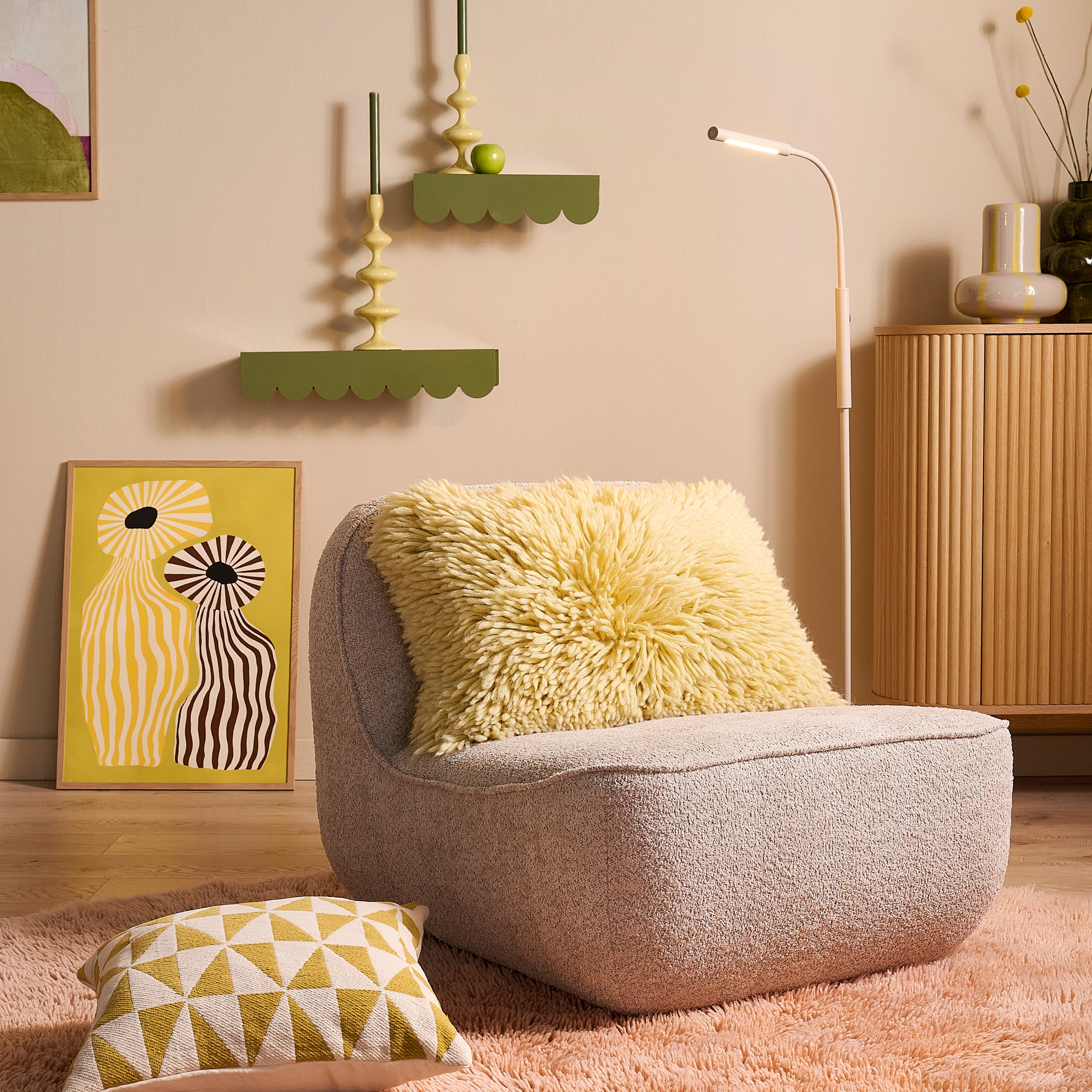 by fonQ Dottie Wandplank - Set van 2 - Sage