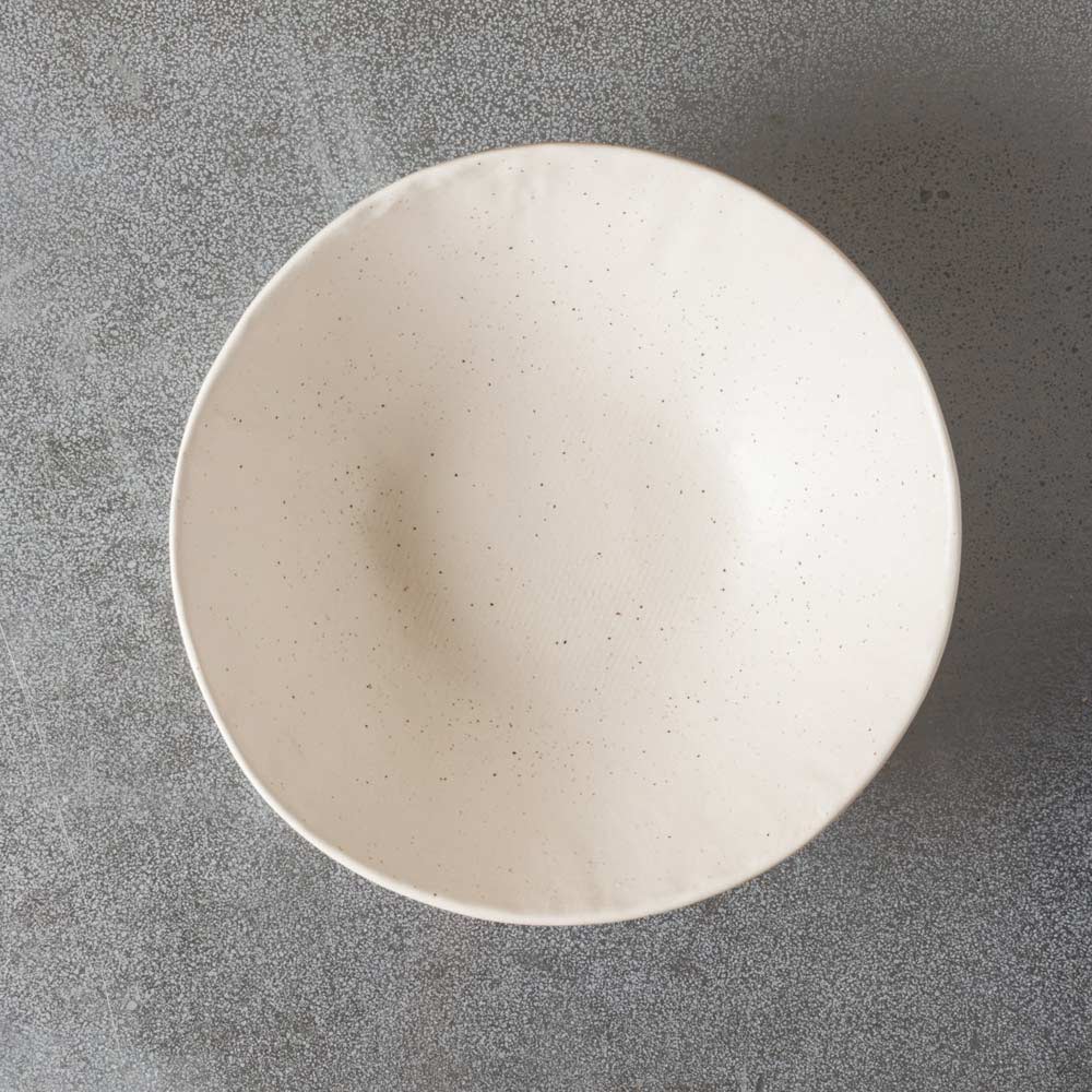 Assiette creuse en grès - Crème