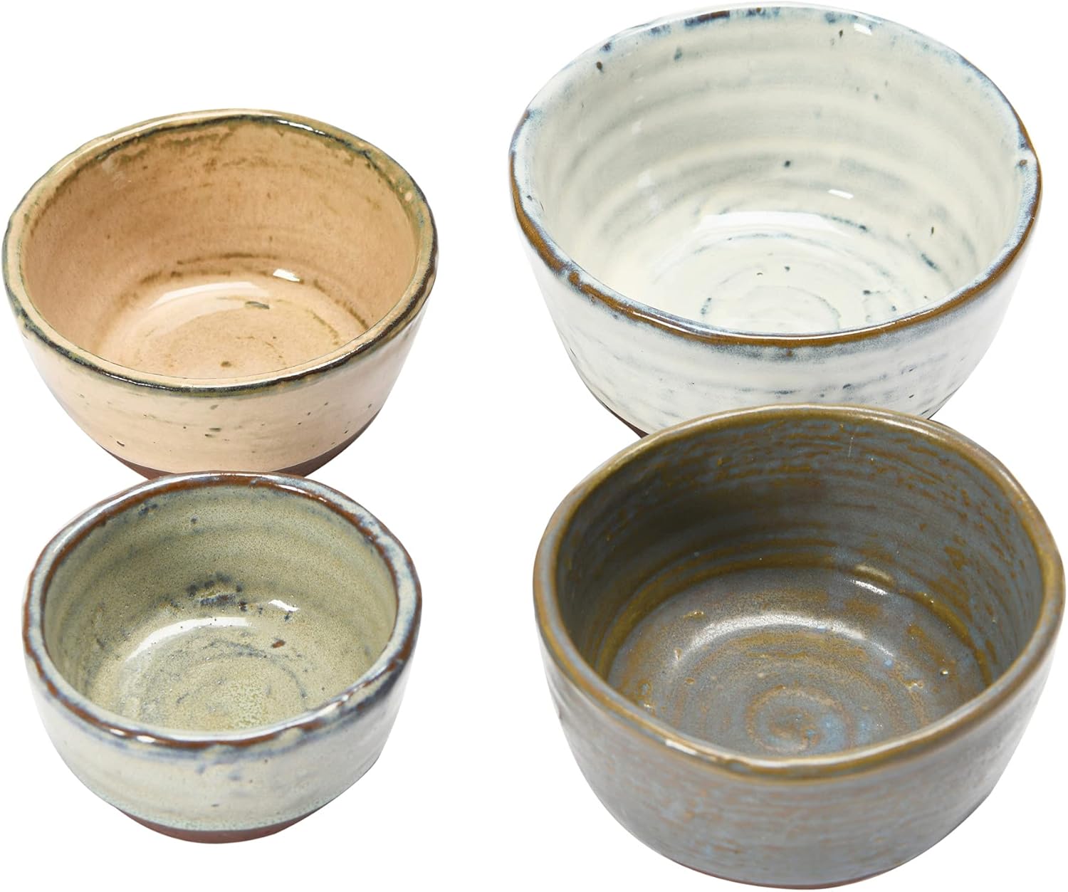Creative Co-Op Stoneware Bowls with Reactive Glaze Finish, Set of 4